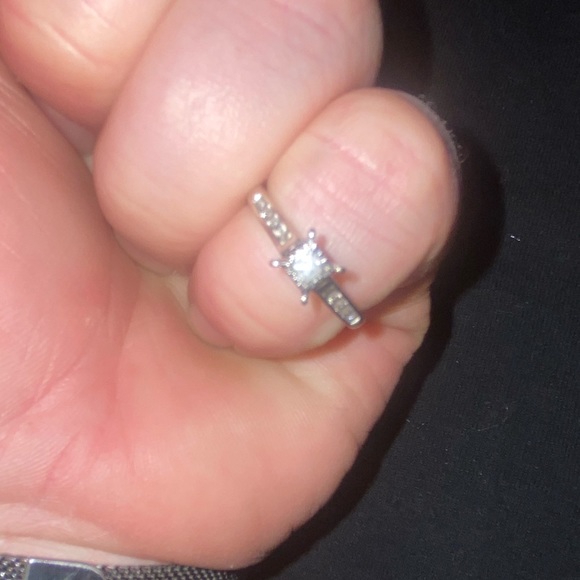 10k White Gold Princess Cut Diamond Engagement Ring 💍 Size 7 1/4 carat - Picture 5 of 8